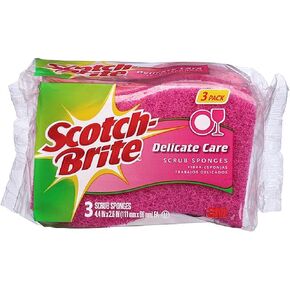 Scotch-Brite Delicate Care Scrub Sponges 3 ea (Pack of 2)