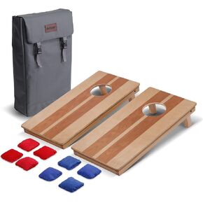 GOSPORTS 2 قدم × 1 قدم على ظهر لعبة Cornhole Prots ، وتشمل لوحين بحجم سفر الخشب الممتازين و 8 أكياس صغيرة