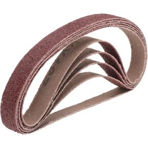 uxcell 5pcs 2-1/2" x 16" Sanding Belts 80 Grits Aluminum Oxide Abrasive Belt Sander Paper Sanding Papers for Metal Wood Grinding Polishing, Reddish Brown