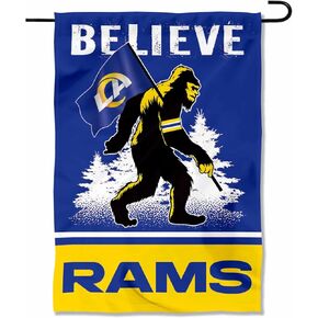 WinCraft Los Angeles Rams Bigfoot Sasquatch Believe Yard Garden Banner Flag