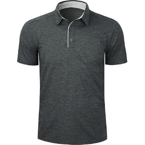Mens Quick Dry Performance Golf Polo Shirts Short Sleeve Summer Casual Athletic Collared Shirt