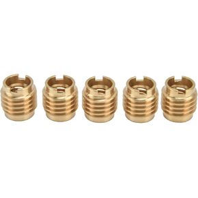 5 Pcs Brass Dual Threaded Inserts, 3/8-16 Internal Thread Homebrew Hardware for Wooden Tap Handle Beer Tap Handle