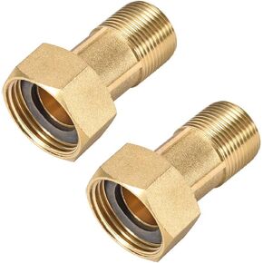uxcell Brass Pipe Fitting, Hex Nipple, G3/4 Male x G1 Female Threaded Connector Water Meter Coupling 60mm Length 2Pcs