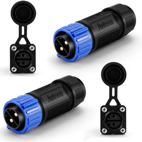 Amylove 2 Sets Trolling Motor Plug Receptacle Set Marine Boat Power Connector Waterproof Boat Plug 12 24 36 48 Volt Marine Plug for Freshwater Saltwater Trolling Motor Fishing Reel
