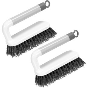 SetSail Scrub Brush, Heavy Duty Cleaning Brushes with Handle, Comfort Grip Shower Scrubber for Cleaning Bathroom, Tub, Kitchen, Sink, Floor, Carpet, 2 Pack (Grey)