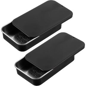 2 PCS Mini Travel Dental Floss Portable Case, Small Picks Dispenser, Tooth Pick Holder for Purse, Convenient Refillable Glide Storage Adult Floss in Box for Travel Dates Dinners Hotels(Black)
