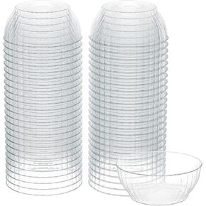 R-kay 6 Oz Clear Plastic Bowls - 50 Pack disposable bowls - Premium Hard Small Plastic Bowls - Heavy Duty Ice Cream Bowls Disposable Dessert Bowls And Salsa Bowls For Party (6 OZ, 50, Count)