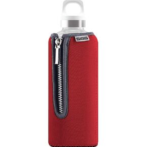 SIGG - Glass Water Bottle - Stella Red - With Neoprene Pouch - Leakproof - Dishwasher Safe - BPA Free - Recycled Glass - 17 Oz