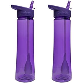 Sleek Filtered Water Bottle, 2-Pack, Purple