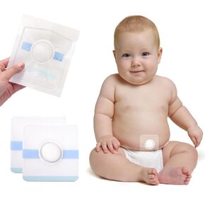 Baby Belly Navel Patches, Infant Umbilical Hernia Patch, Cotton Pads for Baby Belly Button Hernia, Paste Style,Skin Friendly,Breathable,10 Pcs (8 * 8cm)