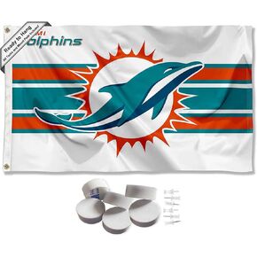 Miami Dolphins White Banner and Tapestry Wall Tack Pads