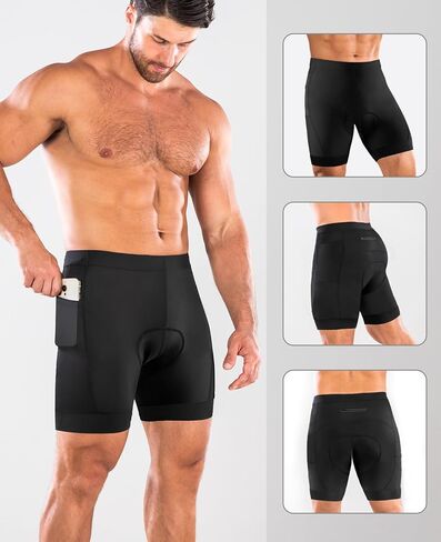 شورت Niksa للدراجات الرجال ، الطريق ثلاثي الأبعاد على الطريق وسروال دراجة جبلية ، تنفس وجاف سريع مع 3 جيوب دورة قصيرة xx-large أسود in Kuwait