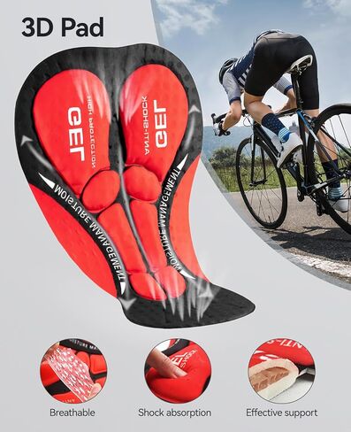 شورت Niksa للدراجات الرجال ، الطريق ثلاثي الأبعاد على الطريق وسروال دراجة جبلية ، تنفس وجاف سريع مع 3 جيوب دورة قصيرة xx-large أسود in Kuwait