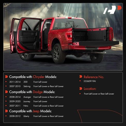 A-Premium Door المفصلية مجموعة متوافقة مع Dodge Journey 2009-2020 ، Avenger 2008-2014 ، Nitro 2007-2011 & Chrysler 200 2011-2014 ، Sebring 2007-2010 & Jeep KK Series Liberty 2008-2012 in Saudi Arabia