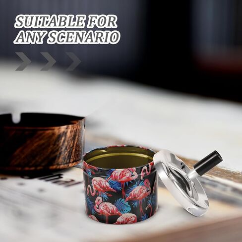 ادفع جولة هيلفيان لأسفل منفضة سجائر ، منفضة سجائر للسجائر ، حامل رماد منفضة السجائر من الفولاذ المقاوم للصدأ ، صينية رماد مع صينية للغزل ، سجائر سجائر مع غطاء ، دخان سطح المكتب صينية رماد للمكتب المنزلي in Kuwait