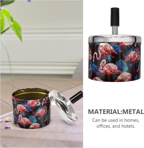 ادفع جولة هيلفيان لأسفل منفضة سجائر ، منفضة سجائر للسجائر ، حامل رماد منفضة السجائر من الفولاذ المقاوم للصدأ ، صينية رماد مع صينية للغزل ، سجائر سجائر مع غطاء ، دخان سطح المكتب صينية رماد للمكتب المنزلي in Kuwait