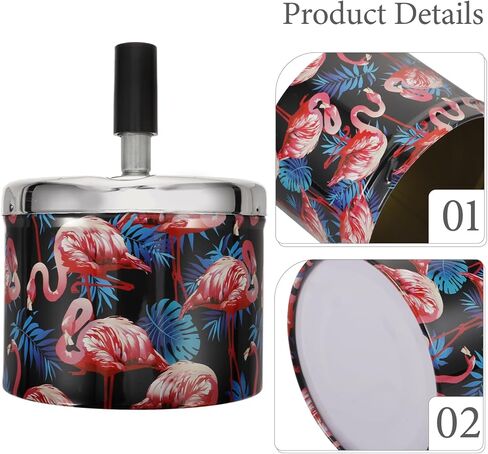 ادفع جولة هيلفيان لأسفل منفضة سجائر ، منفضة سجائر للسجائر ، حامل رماد منفضة السجائر من الفولاذ المقاوم للصدأ ، صينية رماد مع صينية للغزل ، سجائر سجائر مع غطاء ، دخان سطح المكتب صينية رماد للمكتب المنزلي in Kuwait