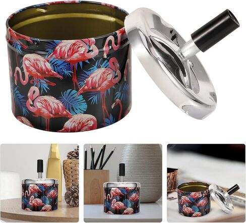 ادفع جولة هيلفيان لأسفل منفضة سجائر ، منفضة سجائر للسجائر ، حامل رماد منفضة السجائر من الفولاذ المقاوم للصدأ ، صينية رماد مع صينية للغزل ، سجائر سجائر مع غطاء ، دخان سطح المكتب صينية رماد للمكتب المنزلي in Kuwait