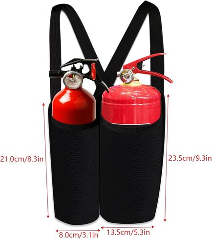 Klmnop 2 حزمة حامل حريق حريق ، حامل مطفأة حريق السيارة ، حقيبة مطفأة حريق متعددة الوظائف لمقعد السيارة (أسود) in Kuwait