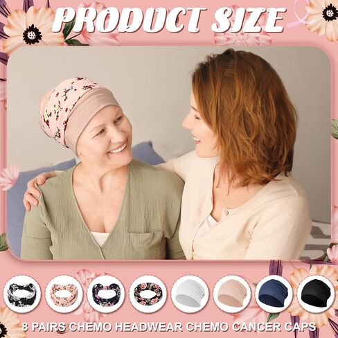 4 Set Women Chemo Headwear with Turban Headband Slouchy Beanie Hat Stretch Cancer Head Wraps for Patient in Saudi Arabia