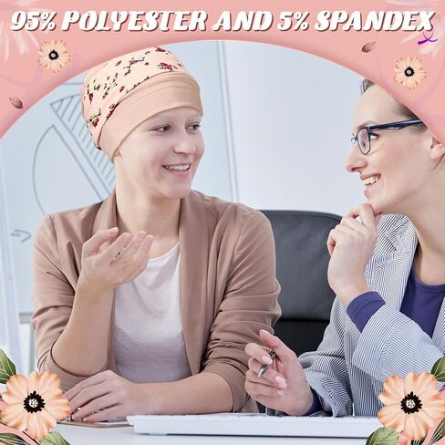 4 Set Women Chemo Headwear with Turban Headband Slouchy Beanie Hat Stretch Cancer Head Wraps for Patient in Saudi Arabia