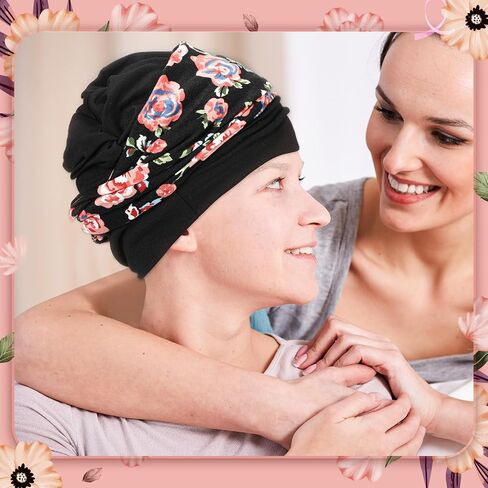 4 Set Women Chemo Headwear with Turban Headband Slouchy Beanie Hat Stretch Cancer Head Wraps for Patient in Saudi Arabia