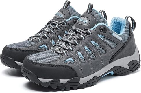 شولوك المشي لمسافات طويلة أحذية النساء | أحذية مقاومة للماء للنساء | مريحة وخفيفة الوزن وغير انزلاق | أحذية المشي لمسافات طويلة للسيدات في المشي في التخييم التنس الرياضي الأحذية الرياضية الرمادية الأزرق 8.5 in Kuwait