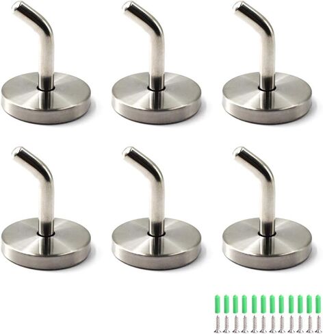 Stainless Steel Screw in Hooks for Hanging Plants Utensil Hooks for Kitchen Wall Mounted Coat Hook Display Hook (6 PCS Screws Included) in Saudi Arabia