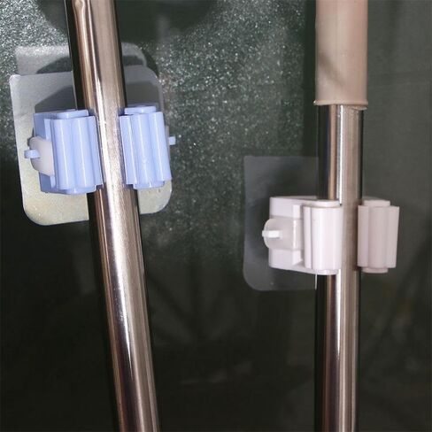 POKINGE 6PCS MOP HOLDER WALLANG HOAB FREE FREE CLAP MOP CLAP ، حائط معلق شماعات المكنسة ذاتية الحمام. in Kuwait