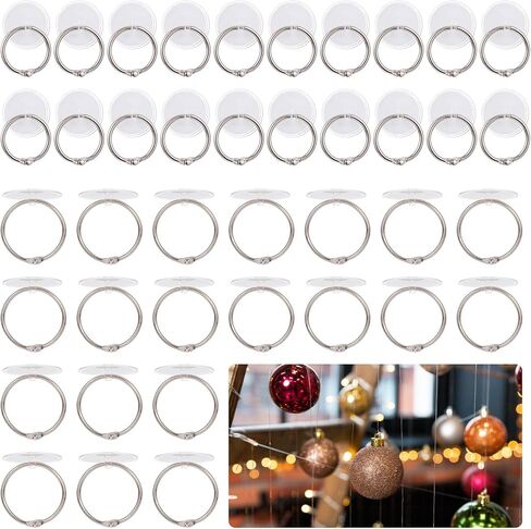 40pcs السقف الذاتي السقف اللاصقة ، أقراص سقف صغيرة صغيرة ، لا توجد خطافات سقف حفر ، شماعات الجدار الشفافة القابلة للإزالة لحفل عيد ميلاد المهرجان Christams ، اثنين من الأحجام in Saudi Arabia