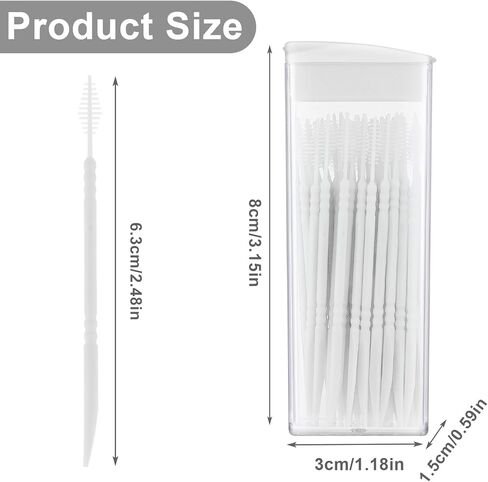 300pcs رأس مزدوج الأسنان مسواك الفرشاة البلاستيكية ناعمة الخشور 2-في 1 فرش أسنان خيط interdental يمكن التخلص منها عن طريق الفم العصي نظيفة (50pcs/box × 6pack in Kuwait