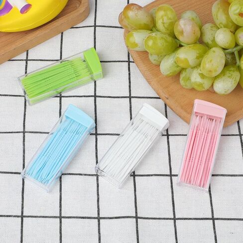 300pcs رأس مزدوج الأسنان مسواك الفرشاة البلاستيكية ناعمة الخشور 2-في 1 فرش أسنان خيط interdental يمكن التخلص منها عن طريق الفم العصي نظيفة (50pcs/box × 6pack in Kuwait
