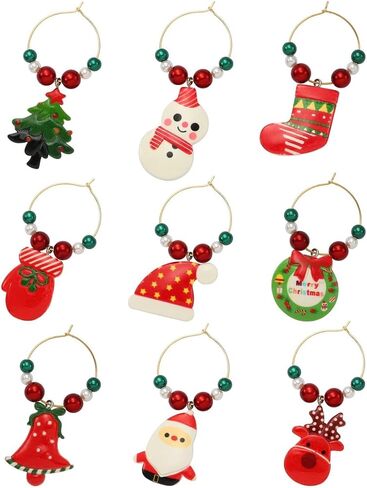 9 Pcs Wine Charms for Glasses, Wine Glass Markers, Drink Markers for Stem Glasses,Themed Wine Tasting Party Decoration in Saudi Arabia