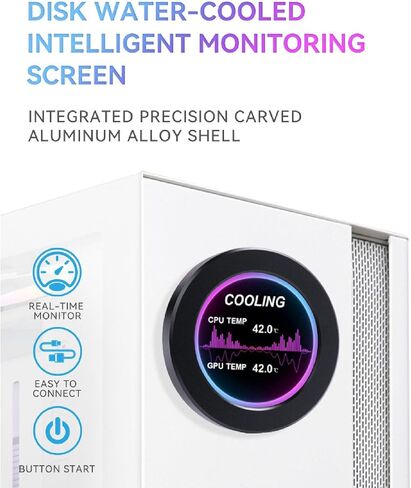 2.1in AIO Display Screen, AIO RGB CPU Liquid Cooler Screen, LCD Screen CPU Temp Monitor for CPU Liquid Cooler, All in one Liquid Cooler Circular LCD Display for PC Computer in Saudi Arabia