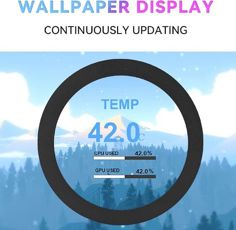 2.1in AIO Display Screen, AIO RGB CPU Liquid Cooler Screen, LCD Screen CPU Temp Monitor for CPU Liquid Cooler, All in one Liquid Cooler Circular LCD Display for PC Computer in Saudi Arabia