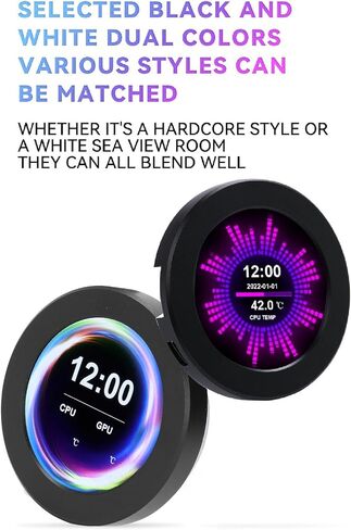 2.1in AIO Display Screen, AIO RGB CPU Liquid Cooler Screen, LCD Screen CPU Temp Monitor for CPU Liquid Cooler, All in one Liquid Cooler Circular LCD Display for PC Computer in Saudi Arabia