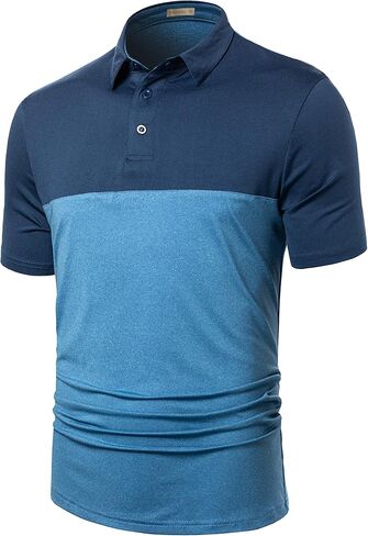 Mens Quick Dry Performance Golf Polo Shirts Short Sleeve Summer Casual Athletic Collared Shirt in Kuwait
