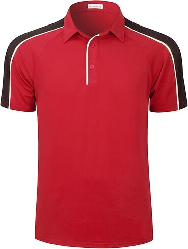 Mens Quick Dry Performance Golf Polo Shirts Short Sleeve Summer Casual Athletic Collared Shirt in Kuwait