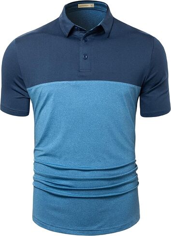Mens Quick Dry Performance Golf Polo Shirts Short Sleeve Summer Casual Athletic Collared Shirt in Kuwait