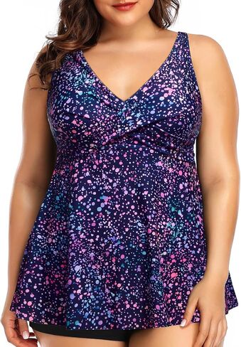 Plus Size Tankini Top Only - Flowy Bathing Suits Top Plus Size Swim Top 2025 Modest Swimsuits Top in Kuwait