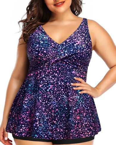 Plus Size Tankini Top Only - Flowy Bathing Suits Top Plus Size Swim Top 2025 Modest Swimsuits Top in Kuwait