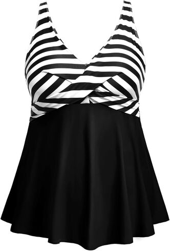 Plus Size Tankini Top Only - Flowy Bathing Suits Top Plus Size Swim Top 2025 Modest Swimsuits Top in Kuwait