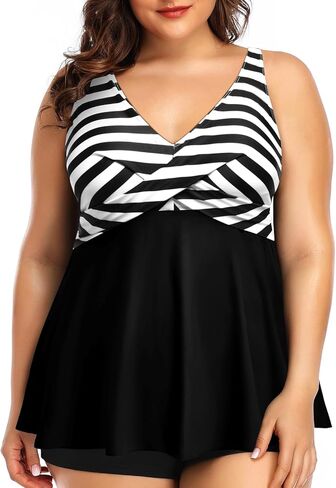 Plus Size Tankini Top Only - Flowy Bathing Suits Top Plus Size Swim Top 2025 Modest Swimsuits Top in Kuwait