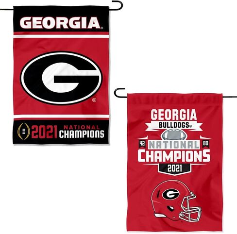 College Flags & Banners Co. Georgia Bulldogs 2021 College Football National Champions Double Sided Garden Banner Flag in Saudi Arabia