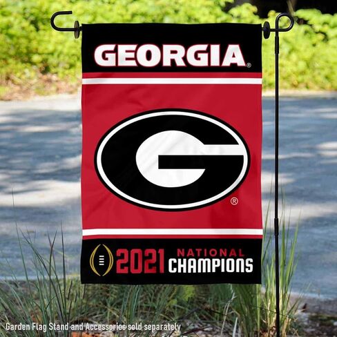 College Flags & Banners Co. Georgia Bulldogs 2021 College Football National Champions Double Sided Garden Banner Flag in Saudi Arabia