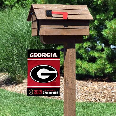 College Flags & Banners Co. Georgia Bulldogs 2021 College Football National Champions Double Sided Garden Banner Flag in Saudi Arabia