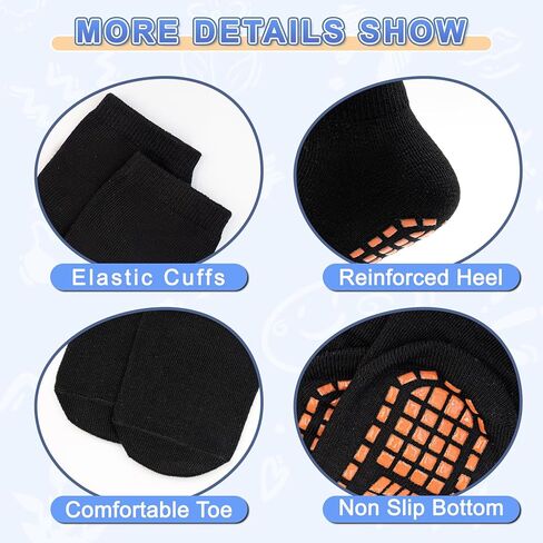 Skibeaut 6 أزواج من الأطفال قبضة الجوارب الشباب غير القسيمة القبضة الجوارب الصغار الفتيات الفتيات في سن المراهقة الجوارب الرياضية للعمر 2-13 in Kuwait