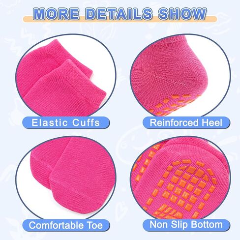 SkiBeaut 6 Pairs Kid Grips Socks Youth Non Slip Child Grippers Socks Young Boys Girls Teen Team Athletic Socks for Age 2-13 in Saudi Arabia