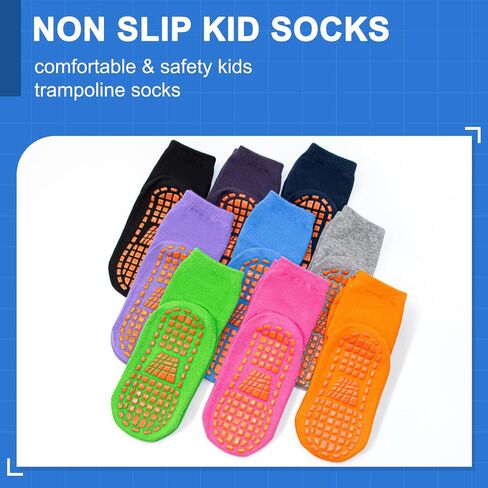 SkiBeaut 6 Pairs Kid Grips Socks Youth Non Slip Child Grippers Socks Young Boys Girls Teen Team Athletic Socks for Age 2-13 in Saudi Arabia