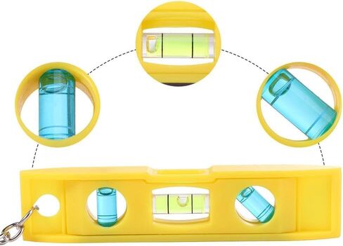المستوى الأصفر ، 3 دقة مستوى الفقاعة الدقة الأفقية أداة القياس الأفقية مع سلسلة المفاتيح لأداة النجارة ، سلسلة مفاتيح السيارات in Kuwait